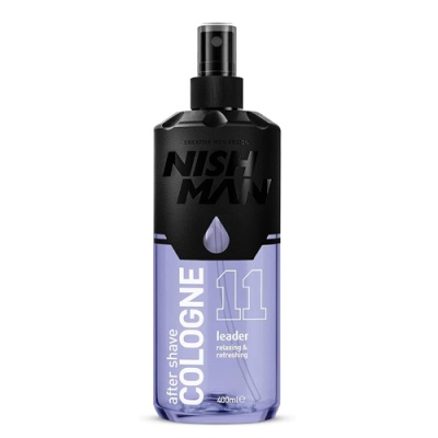 Frasco de colónia after shave NISH MAN 11 leader lilás e preto