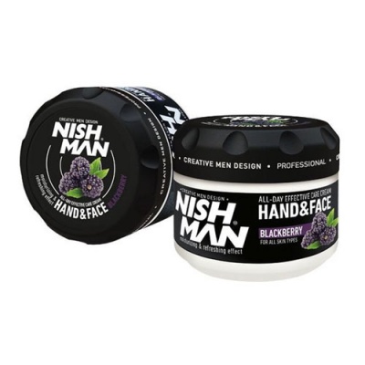 Embalagens de creme NISH MAN para mãos e rosto com fragrância Blackberry