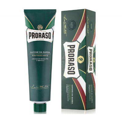 Tubo e caixa do PRORASO Sapone Da Barba Rinfrescante verde escuro