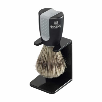 Pincel de barbear Kent com suporte preto