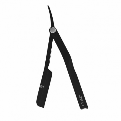 Alisador de cabelo preto LEVEL3 com fundo branco.
