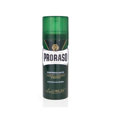 Frasco de espuma de barbear PRORASO verde escuro com tampa verde