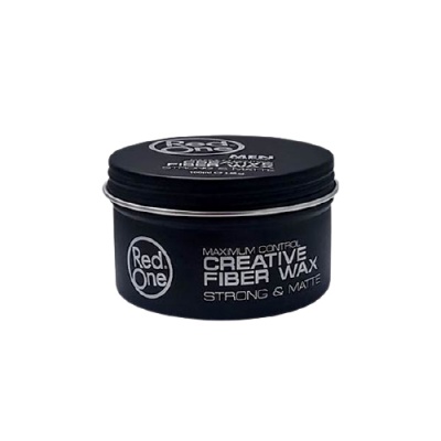 Pote preto de cera capilar Red One Creative Fiber Wax com tampa