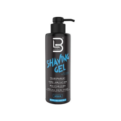 Frasco preto de gel de barbear B Level com doseador