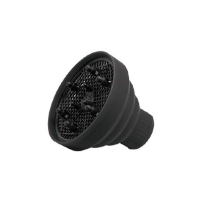 Difusor de cabelo preto com saliências