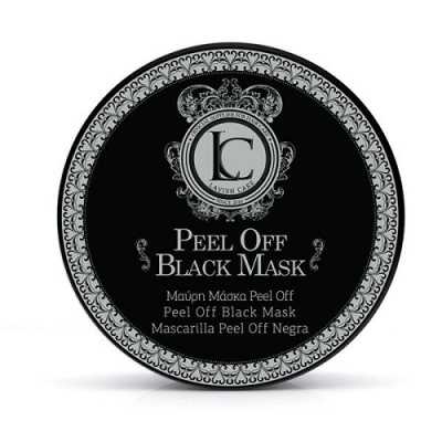 Pote preto redondo com máscara facial peel off preta da LC Lavish Care.
