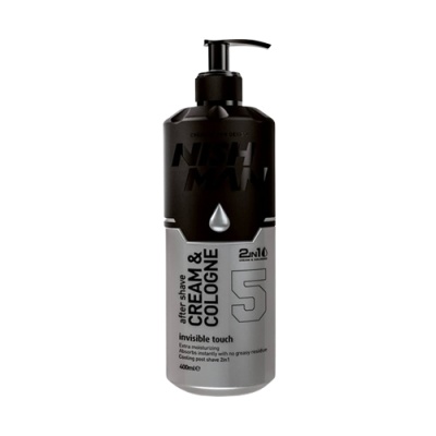 Frasco de spray cabelo e colónia Nish Man 2 em 1, prateado com tampa preta doseadora