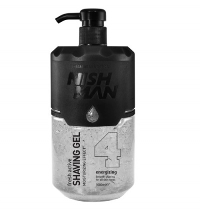 Frasco de gel de barbear NISH MAN com doseador