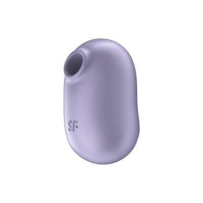 Dispositivo roxo em silicone com abertura circular e letras 'sfr'