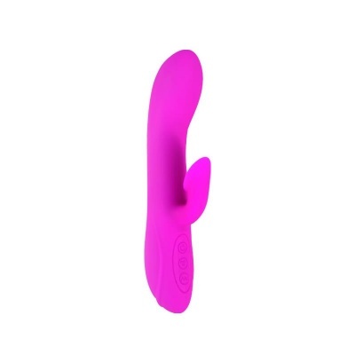 Vibrador cor-de-rosa liso com botões na base