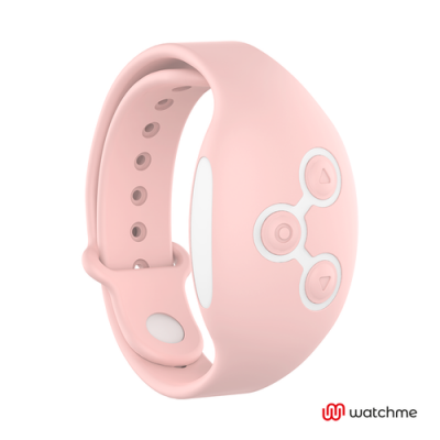 Pulseira inteligente rosa com botões brancos e fecho ajustável