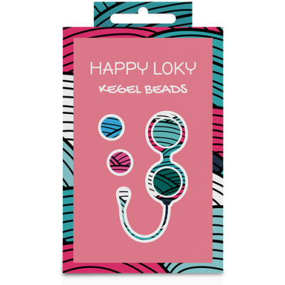Embalagem de contas para exercícios Kegel HAPPY LOKY com padrão de linhas coloridas