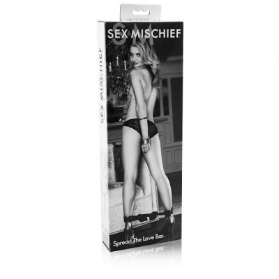 Embalagem de produto SEX MISCHIEF com imagem de mulher de lingerie preta e salto alto