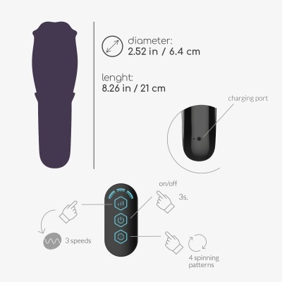 Produto eletrônico preto com painel de controle digital mostrando funções e medidas