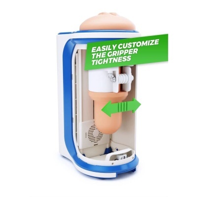 Dispositivo electrónico azul e branco com componente interno cor de carne e branco ajustável