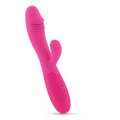 Vibrador cor-de-rosa com duas extremidades made de silicone
