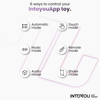 Modos de controlo do produto IntoyouApp toy em fundo branco.