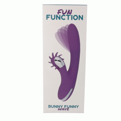 Caixa branca com vibrador roxo FUN FUNCTION BUNNY FUNNY WAVE