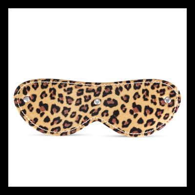 Máscara para dormir com padrão de pele de leopardo e aberturas metálicas