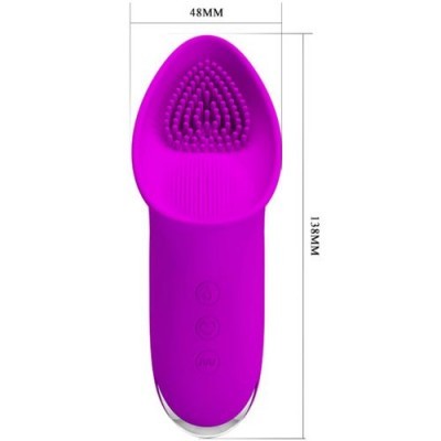 Escova facial roxa de silicone com botões