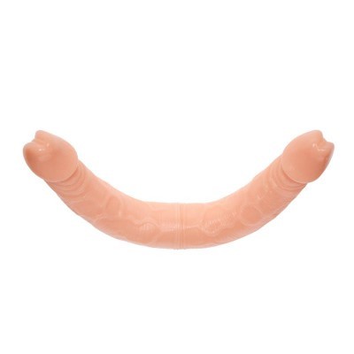 Modelo de brinquedo erótico duplo de cor carne com textura detalhada