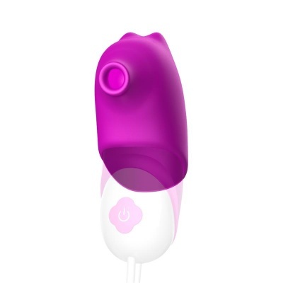 Dispositivo pequeno roxo e branco para cuidados pessoais com botão de ligar/desligar