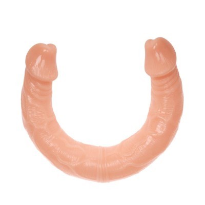 Brinquedo de silicone em forma de U cor de pele com texturas detalhadas