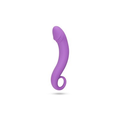 Vibrador roxo curvo com argola na base