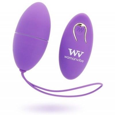 Ovo vibratório roxo com comando remoto roxo e cordão