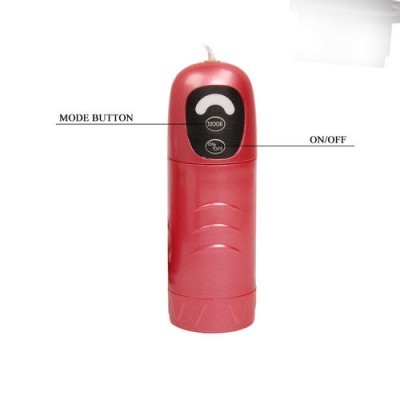 Vela vermelha com painel de botões e texto