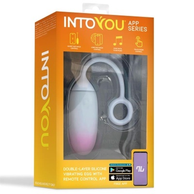 Embalagem de dispositivo vibrador INTOYOU APP SERIES branco com rosa com controlo remoto