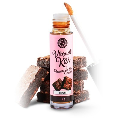 Gloss labial Vibrant Kiss cor Brownie com pedaços de brownie