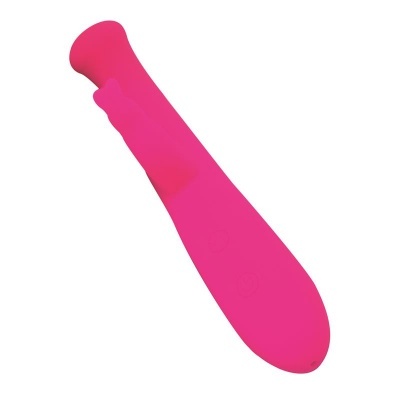 Vibrador rosa escuro de silicone com cabo ergonómico