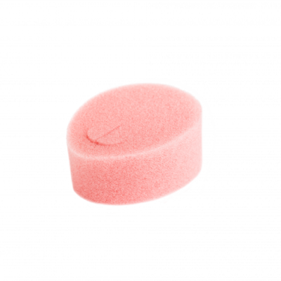 Esponja oval cor-de-rosa com textura suave