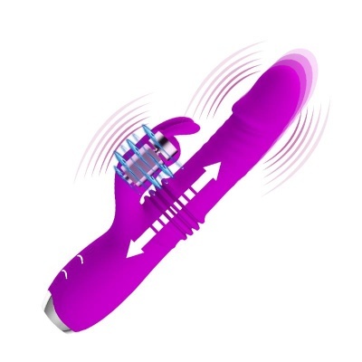 Vibrador roxo com extensão vibratória destacada