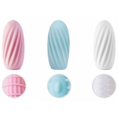 Frisadores de massa em silicone rosa, azul e branca com texturas diferentes