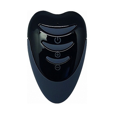 Controle remoto preto com três botões