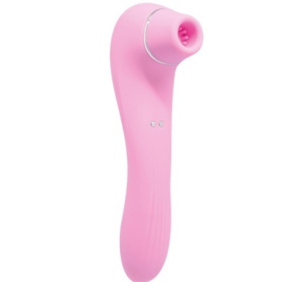 Aparelho cor-de-rosa com bocal oval e dois botões