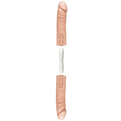 Dildo realista dividido com conector branco no meio