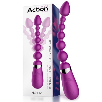 Vibrador anal roxo de silicone com embalagem branca