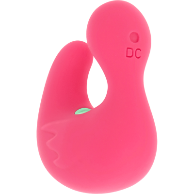 Brinquedo de silicone cor-de-rosa para cães com inscrição DC