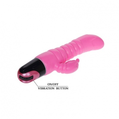 Vibrador cor-de-rosa com botão ON/OFF VIBRATION BUTTON