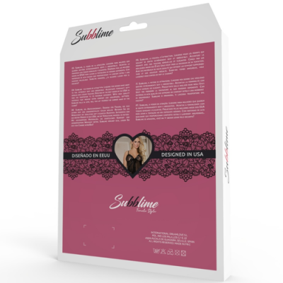 Embalagem do produto Subblime com texto e imagem de lingerie