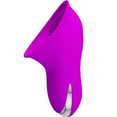 Dispositivo ergonómico rosa com superfície texturizada e base prateada