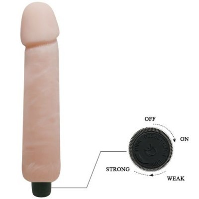 Vibrador em silicone com botão giratório para níveis de intensidade
