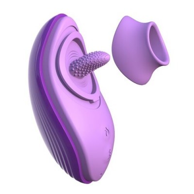 Vibrador lilás em silicone com textura e tampa amovível
