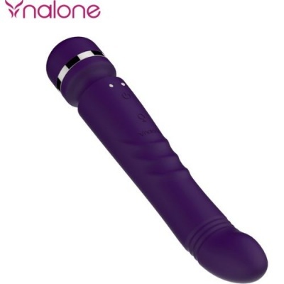 Vibrador roxo da marca Nalone com botão de controle.