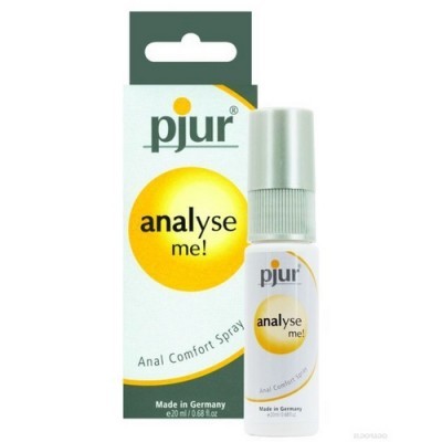 Spray de conforto anal Pjur Analyse Me! embalagem branca e verde