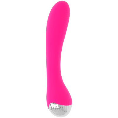 Vibrador cor-de-rosa vibrante com base prateada