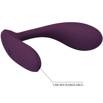 Produto em silicone roxo curvo com carregamento USB